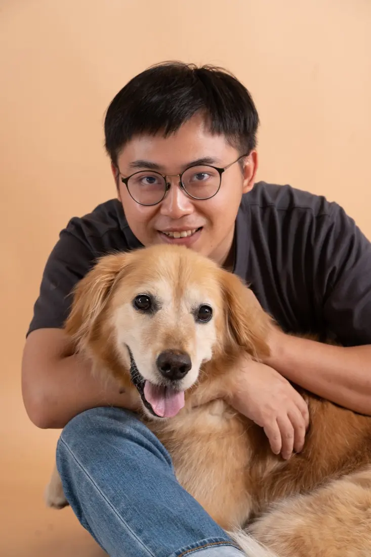 訓練師大廷與狗狗 Yuki